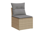 9-piece garden furniture set with cushions, méHomelumiere beige woven resin