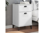 Homelumiere bedside table, white, solid pine wood