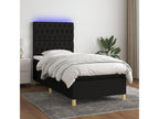 Bed base with Homelumiere bed light and mattress with LED lighting, Black, 90x200 cm, Fabric