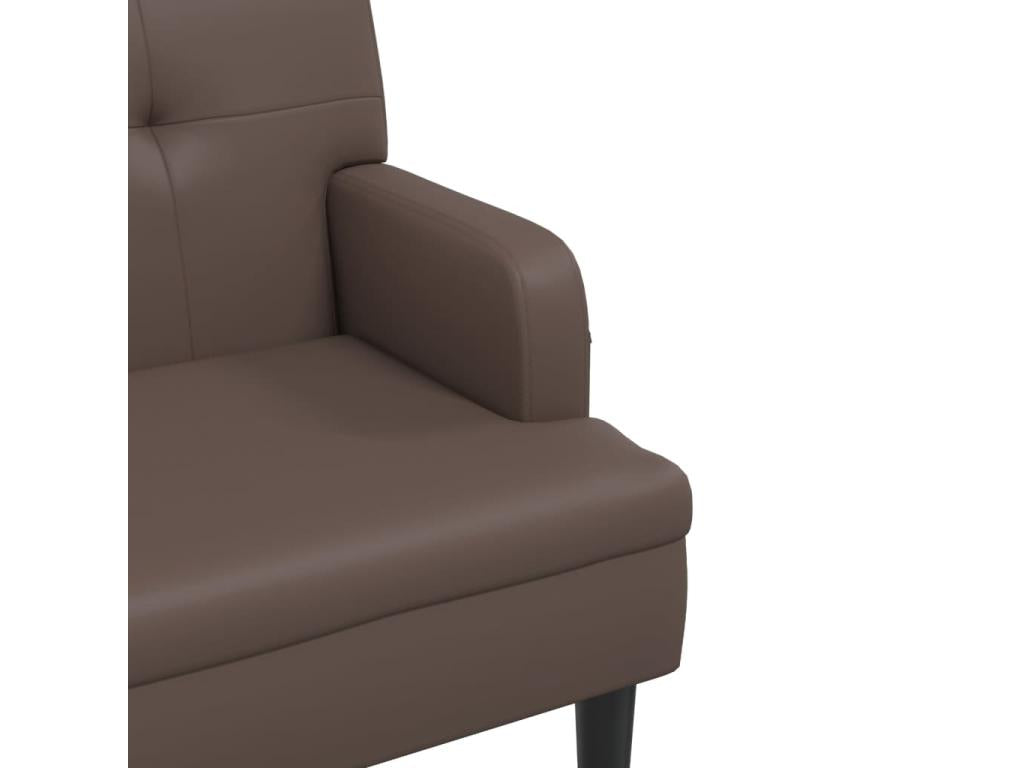 Bench with brown backrest, 112x65.5x75 cm, faux leather, 53559AFOG