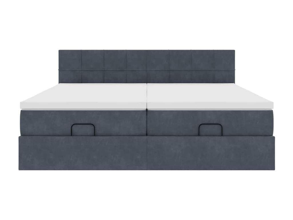 Homelumiere bed frame with dark grey 200x200 cm velvet mattress