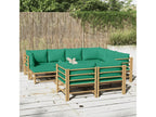 10-piece garden furniture set with green cushions by Homelumiere