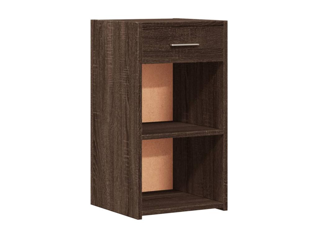 2-piece bedside tables, brown oak, 35x34x65cm, engineered wood