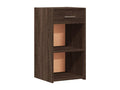 2-piece bedside tables, brown oak, 35x34x65cm, engineered wood