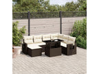 8-piece garden furniture set with brown resin wicker cushions