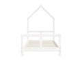 White children's bed frame 80x160 cm solid pine wood