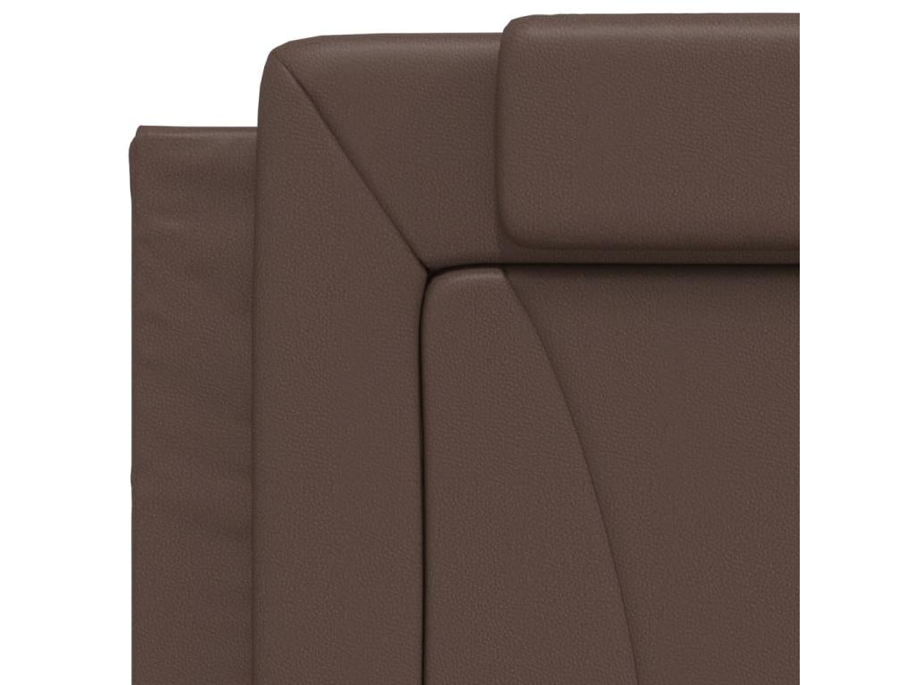 Brown faux leather headboard cushion, 90cm