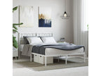 Metal bed frame with white headboard, 120x190 cm