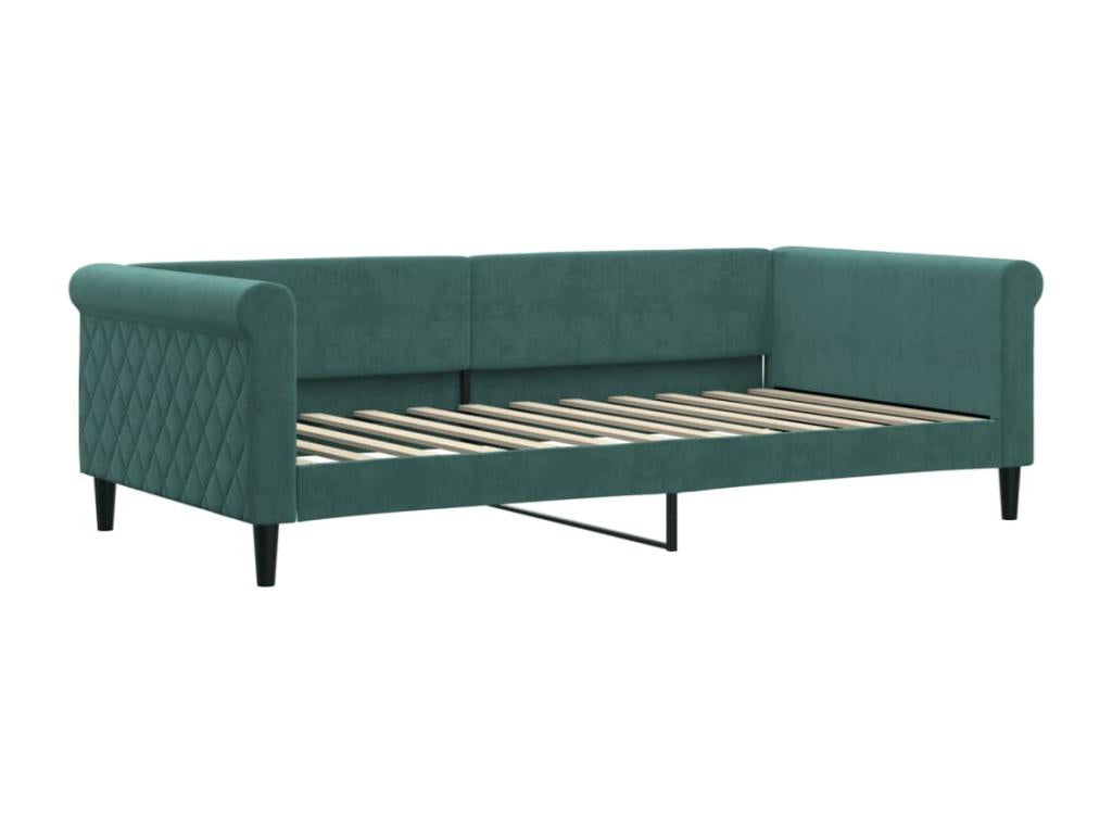 Dark green daybed 100x200 cm velvet