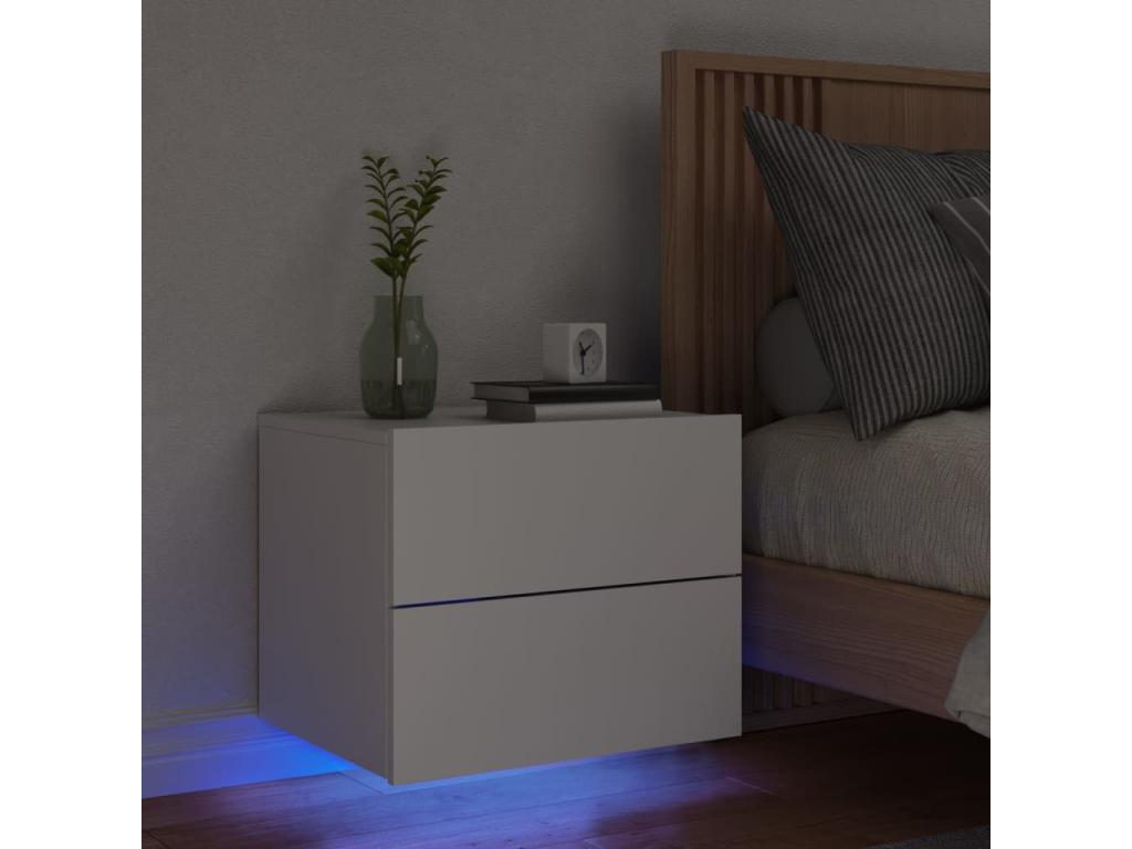 Wall-mounted bedside table with Delimoa white LED light 40667LDPY