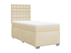 Homelumiere bed base with cream mattress 90x200 cm fabric