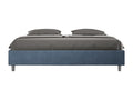 Bed with upholstered slatted base 180x200 microfiber blue Homelumiere