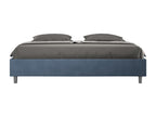 Bed with upholstered slatted base 180x200 microfiber blue Homelumiere
