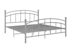 Bed frame without mattress, grey metal, 140x200 cm
