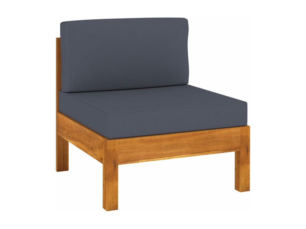 8-piece garden furniture set with dark grey cushions, made of wood, by Homelumiere