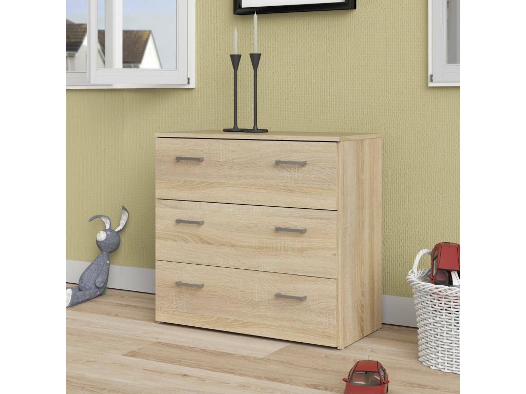 Artanzy Chest of Drawers, Multipurpose Chest of Drawers, Bedroom Chest of Drawers, Furniture with Drawers, 74x36x70 cm, Oak, 36560NOFI