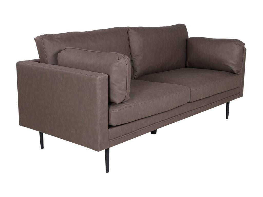 Homelumiere 3-seater sofa in brown faux leather.