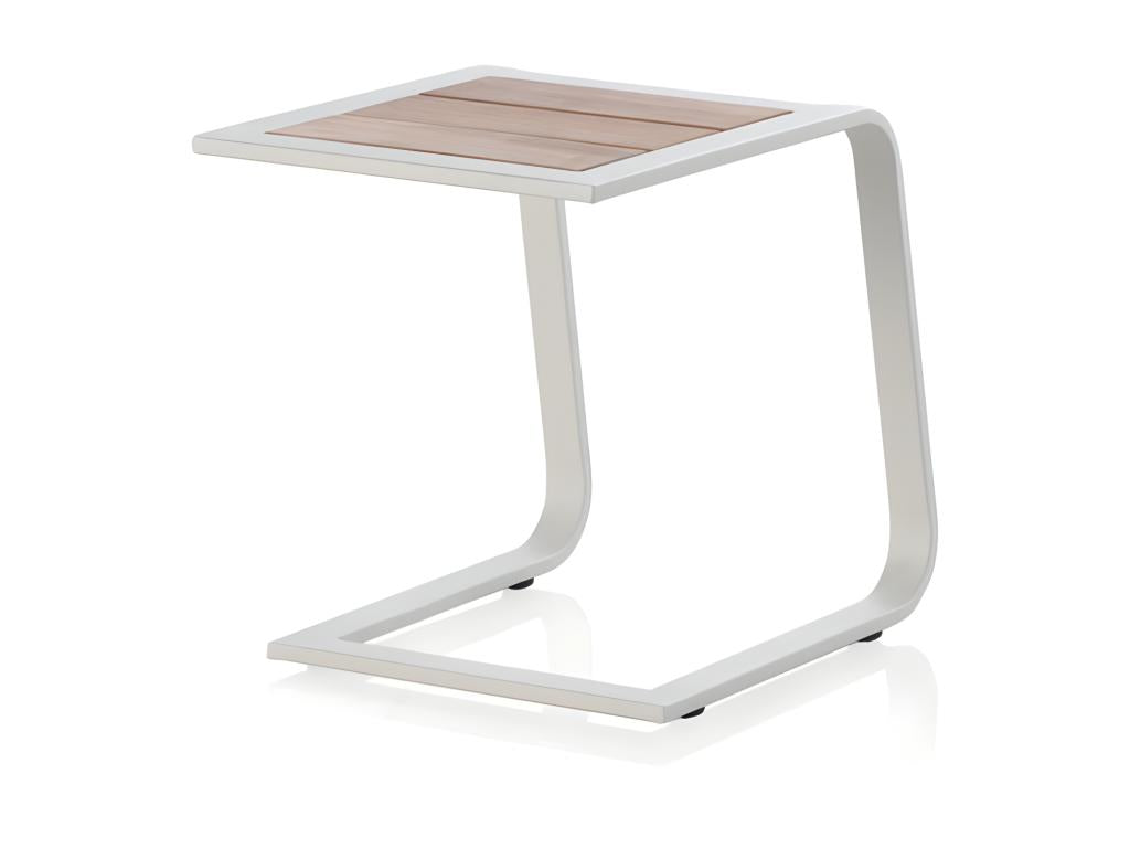 White Aluminum Side Table - Homelumiere