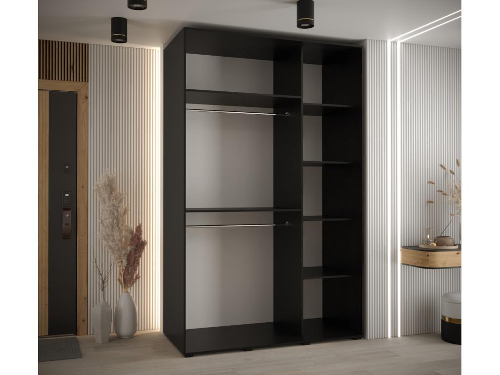 Homelumiere 7 Sliding Door Wardrobe 235.2/150/60 3 Doors Black/Black/Black