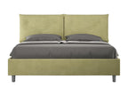 Bed with upholstered slatted base 160x190 microfiber green Homelumiere