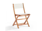 Table and 2 folding chairs set in Homelumiere and white eucalyptus