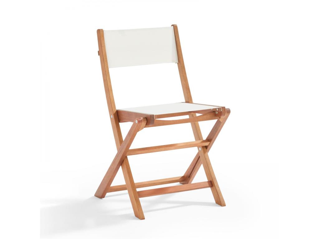 Table and 2 folding chairs set in Homelumiere and white eucalyptus