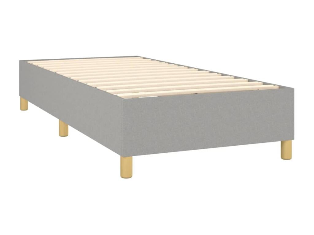 Bed base with Homelumiere bed and mattress and LED light grey 90x200 cm