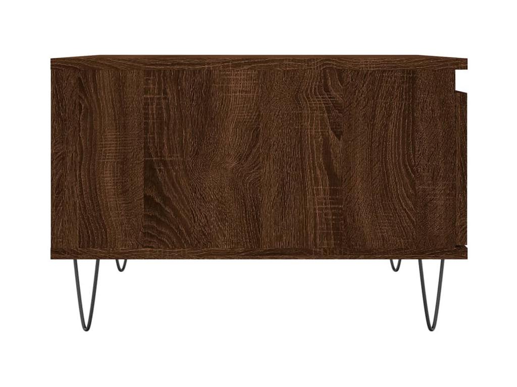 Coffee table, brown oak, 55x55x36.5 cm, engineered wood