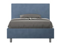 Single bed without slatted base, upholstered, 120x190 cm, blue microfiber, Homelumiere