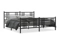 Metal bed frame without mattress with black bed legs 200x200cm 69603UBDB