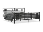Metal bed frame without mattress with black bed legs 200x200cm 69603UBDB