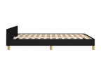 Bed frame with headboard, black, 140x200 cm, fabric, 09287LXUB