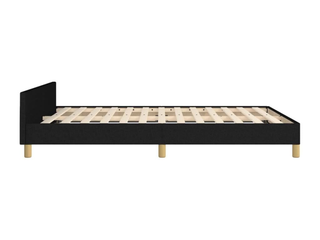 Bed frame with headboard, black, 140x200 cm, fabric, 09287LXUB