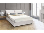Homelumiere Double Bed with Storage Bed in Eco-Leather Upholstery, Made in Italy, Front Opening, Includes 160x190 cm Mattress, White