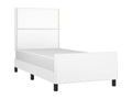 Bed frame with headboard, white, 80x200 cm, faux leather