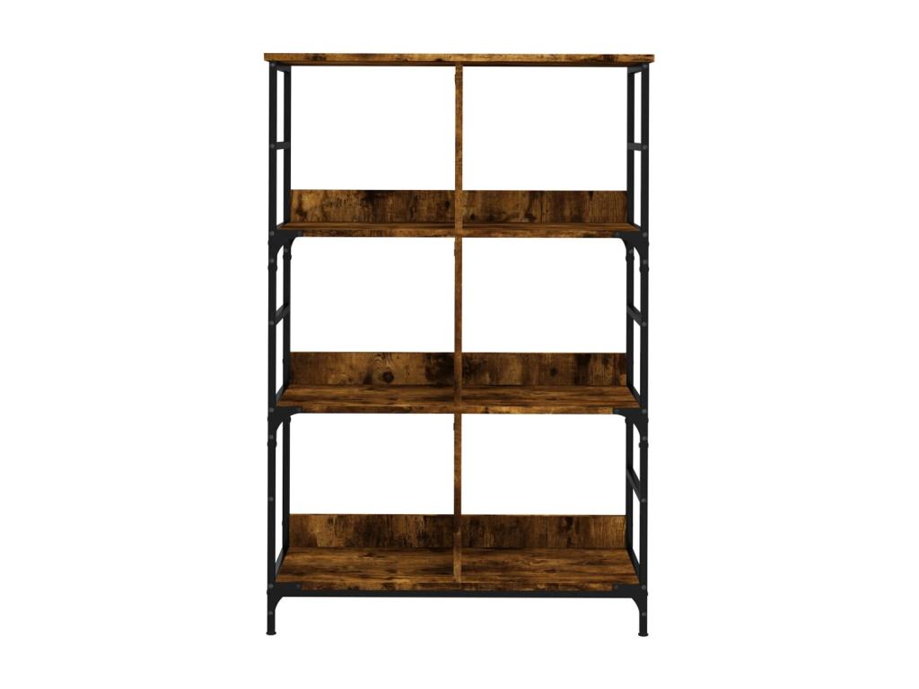 Smoked oak bookcase, 78.5x33x117.5 cm, engineered wood