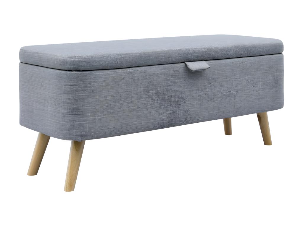 Bed End with Fabric Storage and Wooden Legs - L101cm