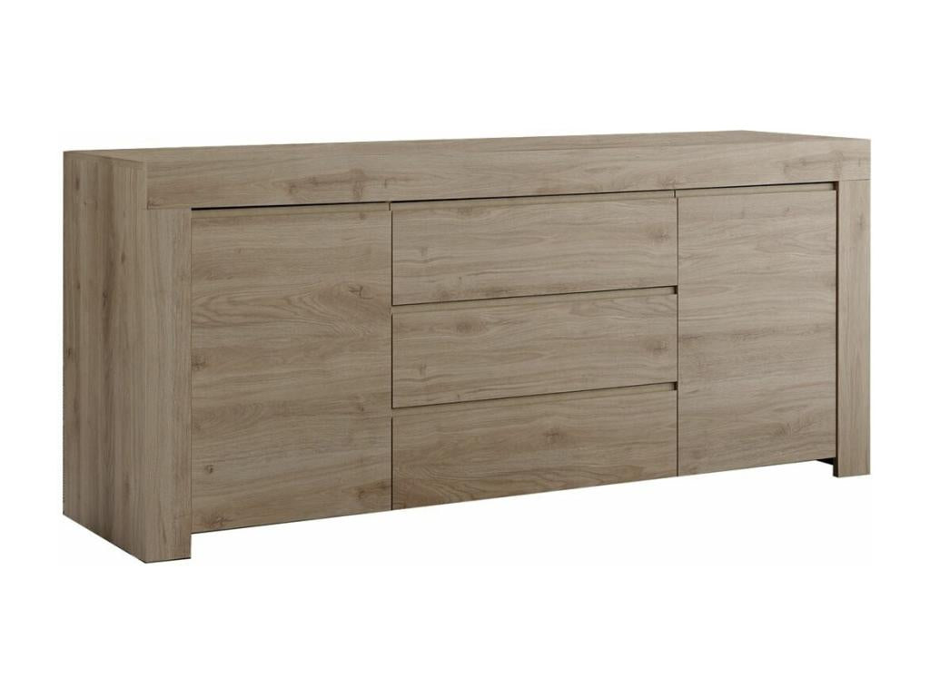 Homelumiere - Living Room with 2-Door, 3-Drawer Wood-Look Buffet - Homelumiere Finish
