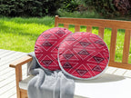 Set of 2 Homelumiere Outdoor Cushions, Geometric Pattern, 40x40 cm, Pink