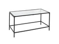 Homelumiere - Black Coffee Table with Textured Glass Top