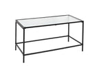 Homelumiere - Black Coffee Table with Textured Glass Top