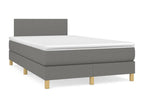Homelumiere bed base with dark grey mattress 120x190cm fabric