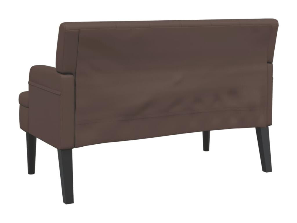 Bench with brown backrest, 112x65.5x75 cm, faux leather, 53559AFOG