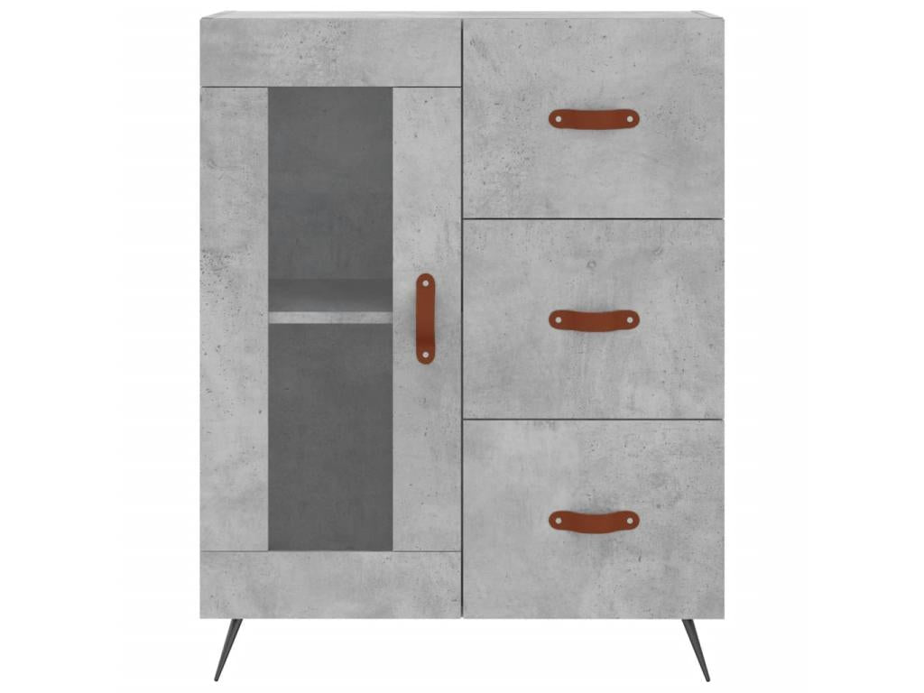 Concrete grey sideboard 69.5x34x90 cm engineered wood