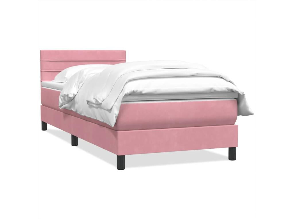 Homelumiere bed base with pink 80x210 cm velvet mattress