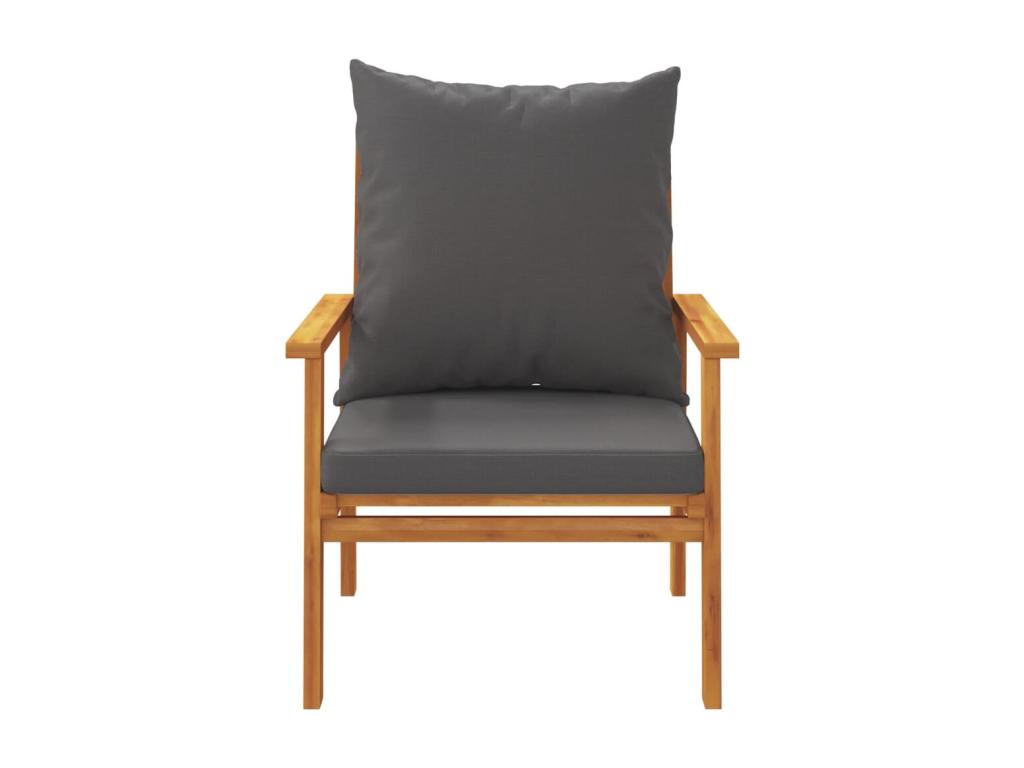 5-piece garden furniture set with cushions, solid wood, Homelumiere