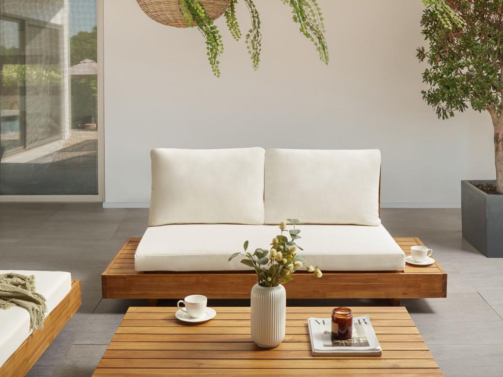 Homelumiere 2-seater garden sofa, Homelumiere certified wood, brown