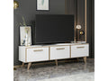 Homelumiere TV stand with 3 doors, 45x160x37 cm, white/wood effect.