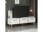Homelumiere TV stand with 3 doors, 45x160x37 cm, white/wood effect.