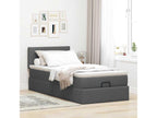 Ottoman bed with dark grey mattress 90x200 cm fabric